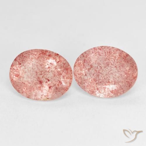 4.81 ctw Pink Strawberry Quartz Stones, Natural Strawberry Quartz in Oval Facet Shape for Sale