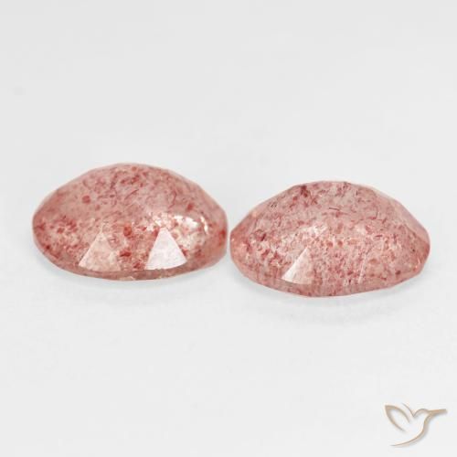 Strawberry Quartz Gemstones in 10 x 8 mm (calibrated) Size for Sale, Strawberry Quartz Stones in Raspberry Pink Color