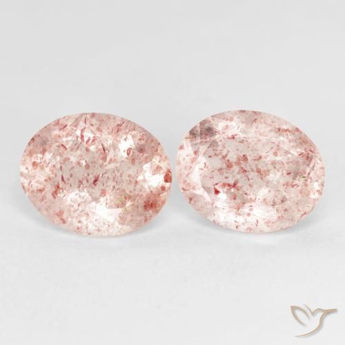 5.13 ctw Pink Strawberry Quartz Stones, Natural Strawberry Quartz in Oval Facet Shape for Sale
