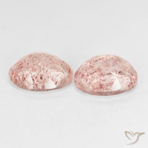 Strawberry Quartz Gemstones in 10 x 8 mm (calibrated) Size for Sale, Strawberry Quartz Stones in Medium Pink Color