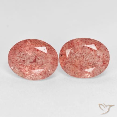 5.31 ctw Pink Strawberry Quartz Stones, Natural Strawberry Quartz in Oval Facet Shape for Sale