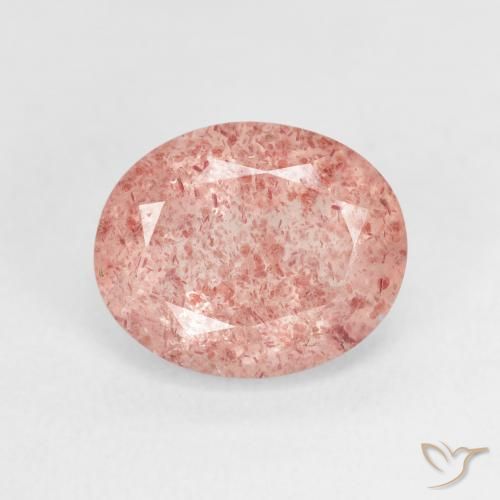 3.62ct Natural Rose Pink Strawberry Quartz, Oval, Transparent