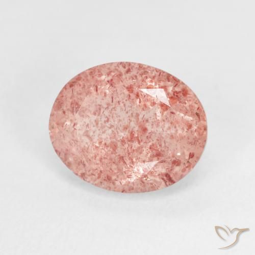 3.62 ct Pink Strawberry Quartz Stone, Natural Strawberry Quartz in Oval Facet Shape for Sale