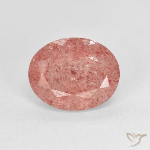 2.80ct Natural Medium Pink Strawberry Quartz, Oval, Transparent