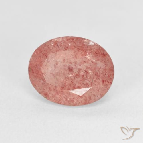 2.80 ct Pink Strawberry Quartz Stone, Natural Strawberry Quartz in Oval Facet Shape for Sale