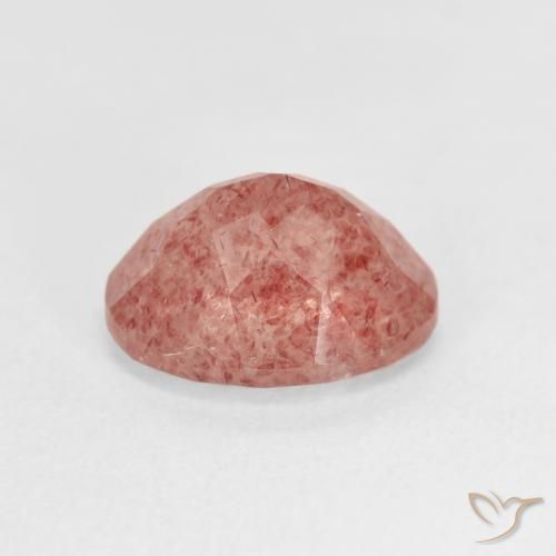 Strawberry Quartz Gemstone in 10 x 8 mm (calibrated) Size for Sale, Strawberry Quartz Stone in Medium Pink Color