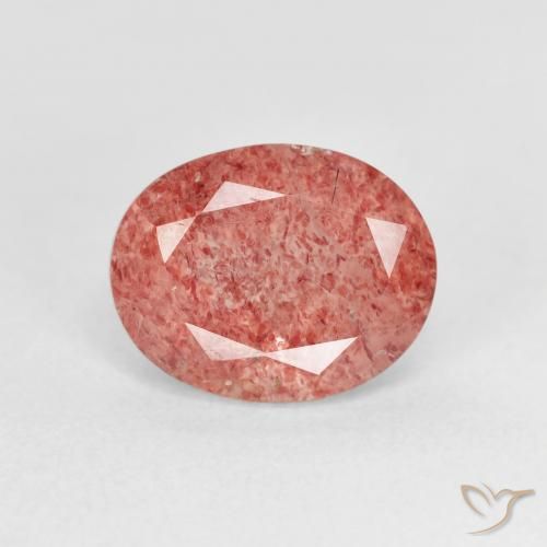 2.76ct Natural Medium Pink Strawberry Quartz, Oval, Transparent
