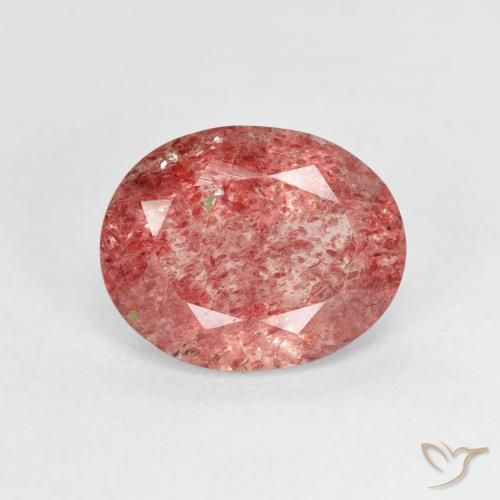 3.09ct Natural Medium Pink Strawberry Quartz, Oval, Transparent