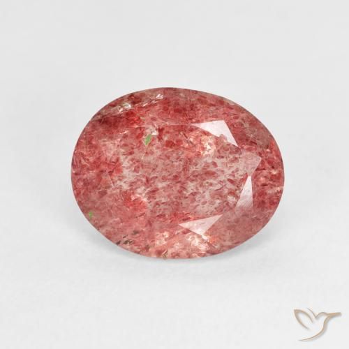3.09 ct Pink Strawberry Quartz Stone, Natural Strawberry Quartz in Oval Facet Shape for Sale