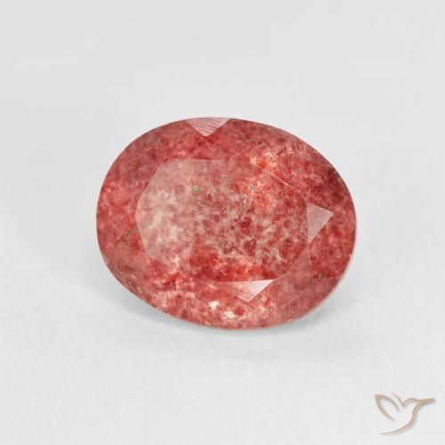 2.78 ct Pink Strawberry Quartz Stone, Natural Strawberry Quartz in Oval Facet Shape for Sale