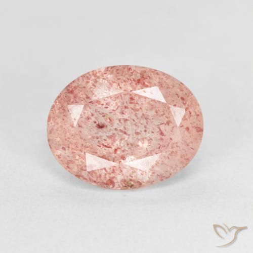 2.69ct Natural Light Pink Strawberry Quartz, Oval, Transparent