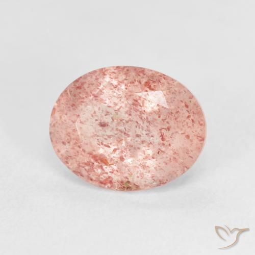 2.69 ct Pink Strawberry Quartz Stone, Natural Strawberry Quartz in Oval Facet Shape for Sale