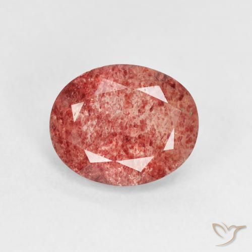 2.44ct Natural Reddish Pink Strawberry Quartz, Oval, Transparent