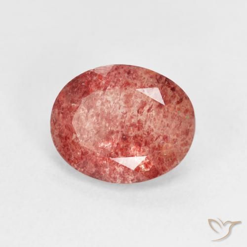 2.44 ct Pink Strawberry Quartz Stone, Natural Strawberry Quartz in Oval Facet Shape for Sale