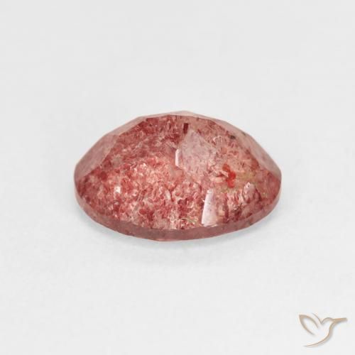 Strawberry Quartz Gemstone in 10 x 8 mm (calibrated) Size for Sale, Strawberry Quartz Stone in Reddish Pink Color