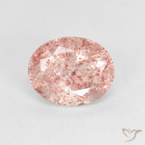 2.56ct Natural Light Rose Pink Strawberry Quartz, Oval, Transparent