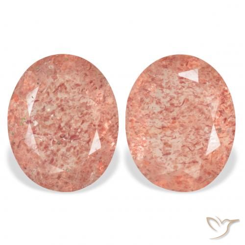 5.56ctw Natural Grapefruit Pink Strawberry Quartz, Oval, Transparent