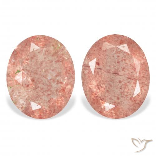 5.85ctw Natural Grapefruit Pink Strawberry Quartz, Oval, Transparent