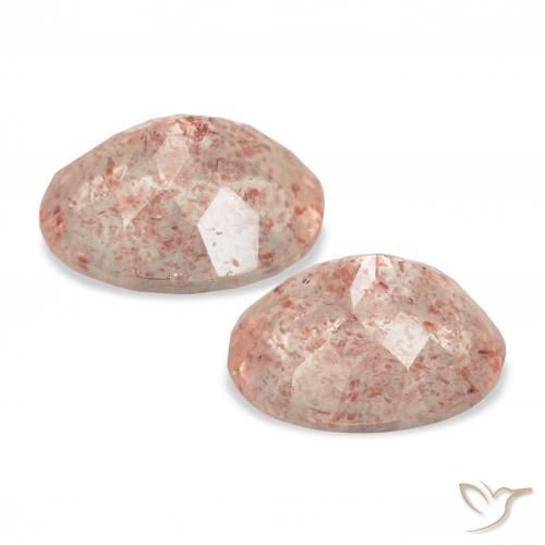Strawberry Quartz Gemstones in 11 x 9 mm (calibrated) Size for Sale, Strawberry Quartz Stones in Light Pink Color