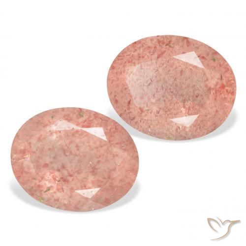 6.80 ctw Pink Strawberry Quartz Stones, Natural Strawberry Quartz in Oval Facet Shape for Sale