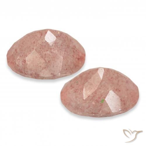 Strawberry Quartz Gemstones in 11 x 9 mm (calibrated) Size for Sale, Strawberry Quartz Stones in Orangish Pink Color