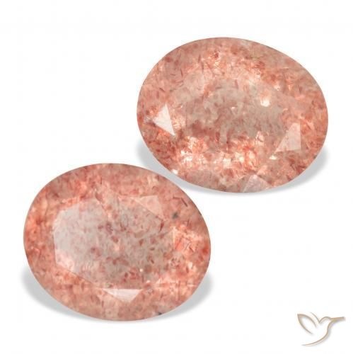 6.51 ctw Pink Strawberry Quartz Stones, Natural Strawberry Quartz in Oval Facet Shape for Sale