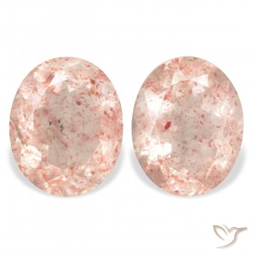 6.89ctw Natural Light Grapefruit Pink Strawberry Quartz, Oval, Transparent