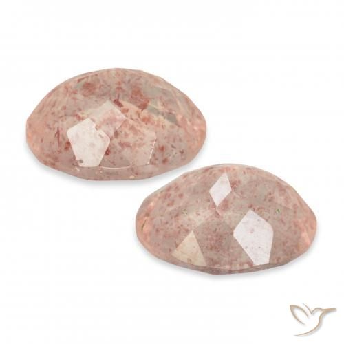 Strawberry Quartz Gemstones in 11 x 9 mm (calibrated) Size for Sale, Strawberry Quartz Stones in Light Grapefruit Pink Color