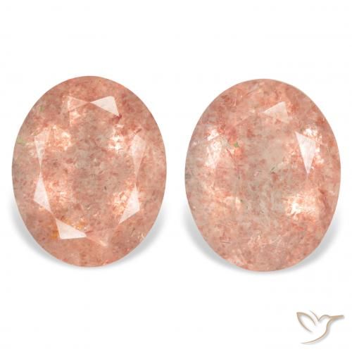 6.55ctw Natural Grapefruit Pink Strawberry Quartz, Oval, Transparent