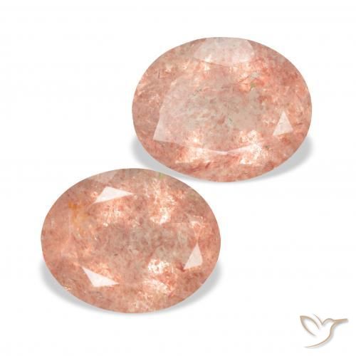 6.55 ctw Pink Strawberry Quartz Stones, Natural Strawberry Quartz in Oval Facet Shape for Sale