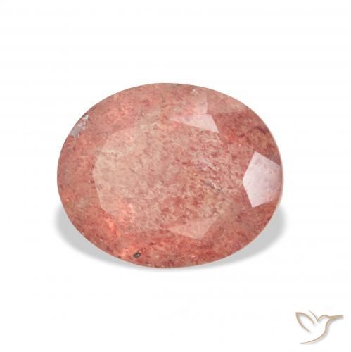 3.26 ct Pink Strawberry Quartz Stone, Natural Strawberry Quartz in Oval Facet Shape for Sale