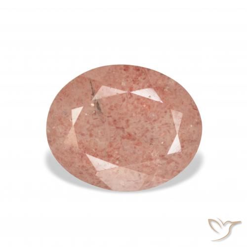 3.70ct Natural Grapefruit Pink Strawberry Quartz, Oval, Transparent