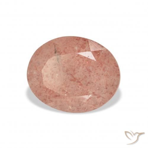 3.70 ct Pink Strawberry Quartz Stone, Natural Strawberry Quartz in Oval Facet Shape for Sale