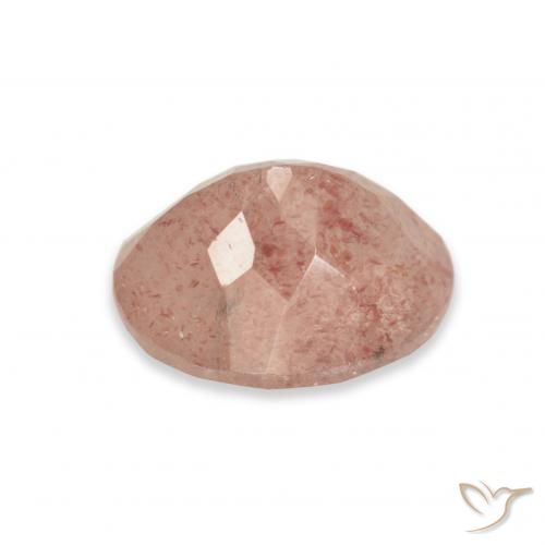 Strawberry Quartz Gemstone in 11 x 9 mm (calibrated) Size for Sale, Strawberry Quartz Stone in Grapefruit Pink Color