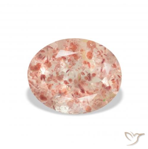 3.22ct Natural Orange Pink Strawberry Quartz, Oval, Transparent