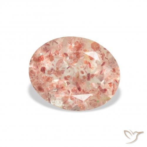 3.22 ct Pink Strawberry Quartz Stone, Natural Strawberry Quartz in Oval Facet Shape for Sale