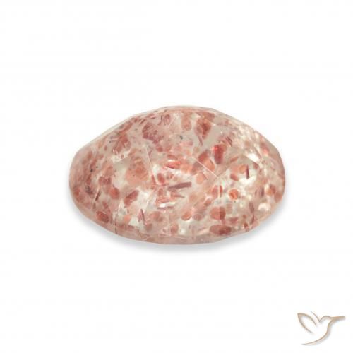 Strawberry Quartz Gemstone in 11 x 9 mm (calibrated) Size for Sale, Strawberry Quartz Stone in Orange Pink Color