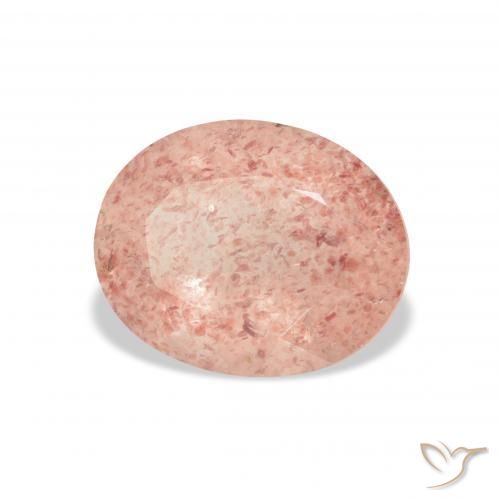 3.37 ct Pink Strawberry Quartz Stone, Natural Strawberry Quartz in Oval Facet Shape for Sale