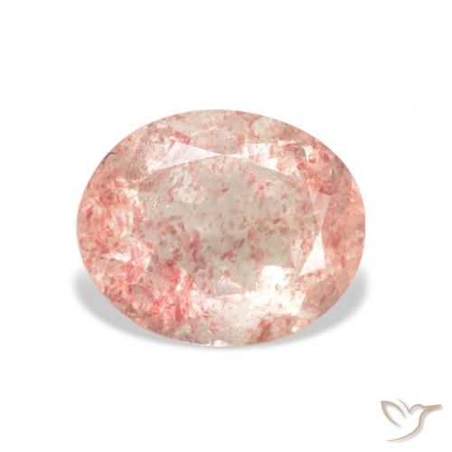 3.44ct Natural Medium Pink Strawberry Quartz, Oval, Transparent