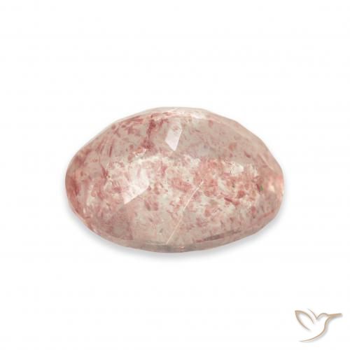 Strawberry Quartz Gemstone in 11 x 9 mm (calibrated) Size for Sale, Strawberry Quartz Stone in Medium Pink Color