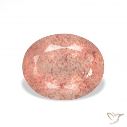 3.38ct Natural Raspberry Pink Strawberry Quartz, Oval, Transparent