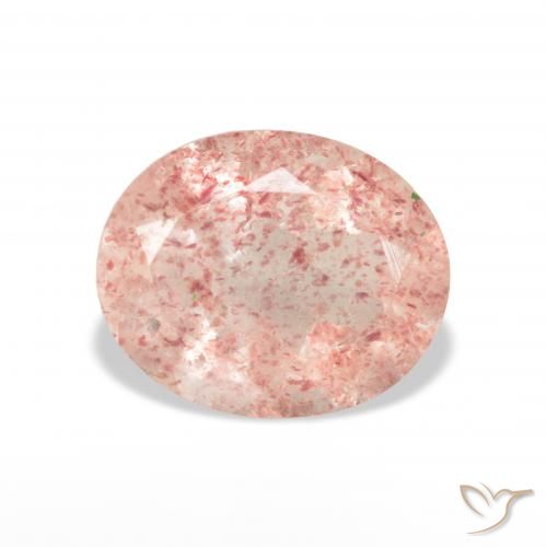 3.55ct Natural Light Pink Strawberry Quartz, Oval, Transparent