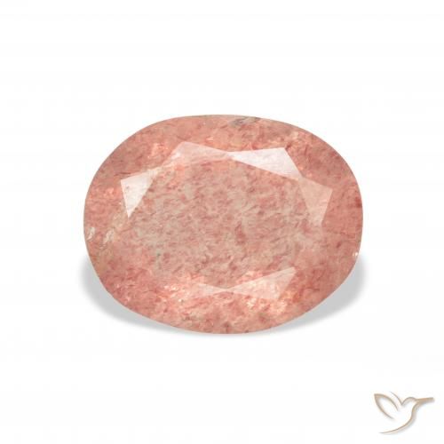 3.15ct Natural Medium Pink Strawberry Quartz, Oval, Transparent