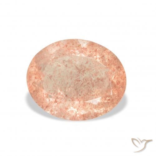 3.31 ct Pink Strawberry Quartz Stone, Natural Strawberry Quartz in Oval Facet Shape for Sale