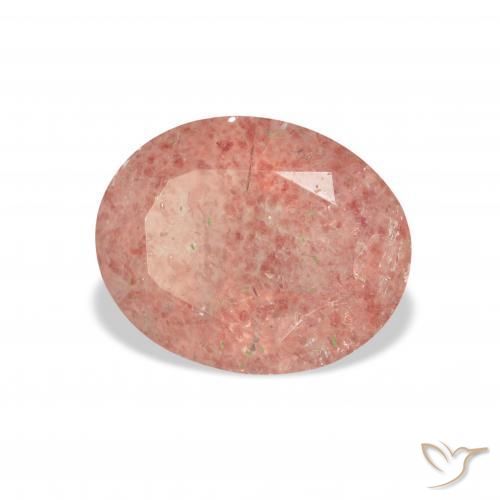 3.16 ct Pink Strawberry Quartz Stone, Natural Strawberry Quartz in Oval Facet Shape for Sale