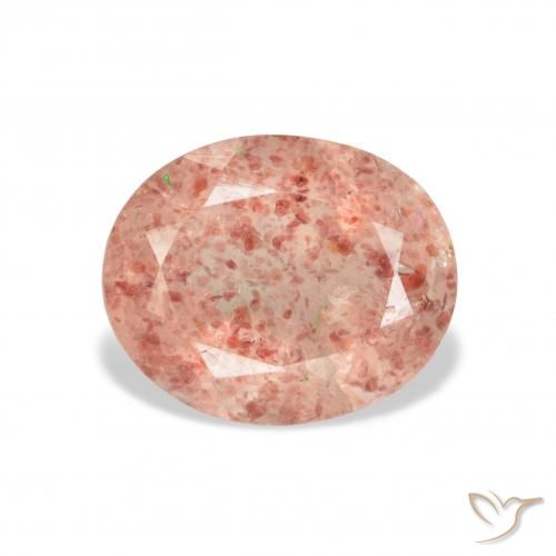 3.80ct Natural Grapefruit Pink Strawberry Quartz, Oval, Transparent