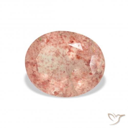 3.80 ct Pink Strawberry Quartz Stone, Natural Strawberry Quartz in Oval Facet Shape for Sale