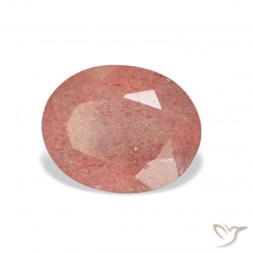 3.32 ct Pink Strawberry Quartz Stone, Natural Strawberry Quartz in Oval Facet Shape for Sale