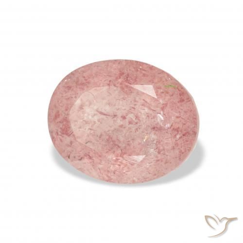 3.49 ct Pink Strawberry Quartz Stone, Natural Strawberry Quartz in Oval Facet Shape for Sale