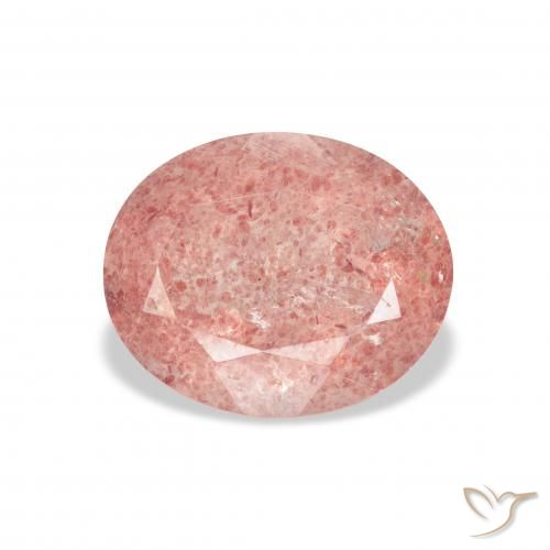 3.45ct Natural Medium Light-Pink Strawberry Quartz, Oval, Transparent